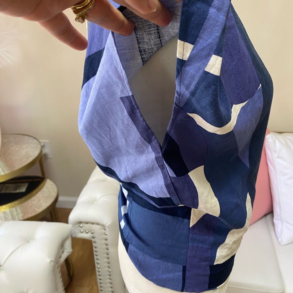 ZARA WOMEN’S BLUE AND PURPLE BLOUSE SIZE S - Picture 3 of 8